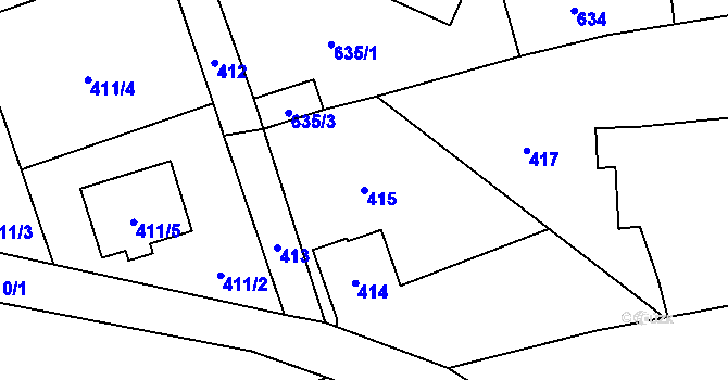Parcela st. 415 v KÚ Líně, Katastrální mapa