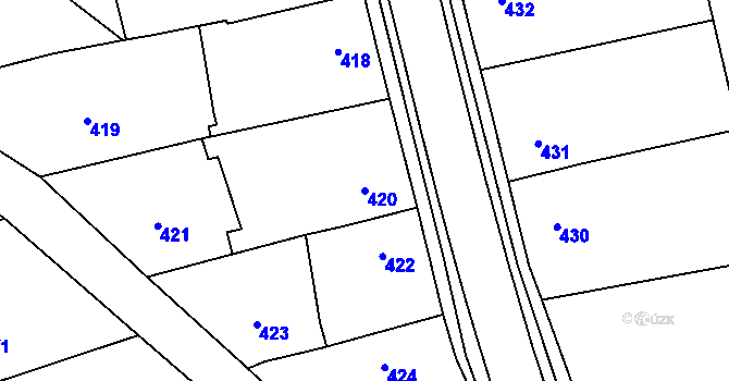 Parcela st. 420 v KÚ Líně, Katastrální mapa