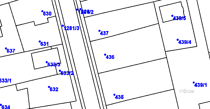 Parcela st. 436 v KÚ Líně, Katastrální mapa