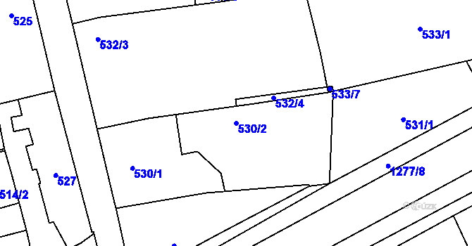 Parcela st. 530/2 v KÚ Líně, Katastrální mapa