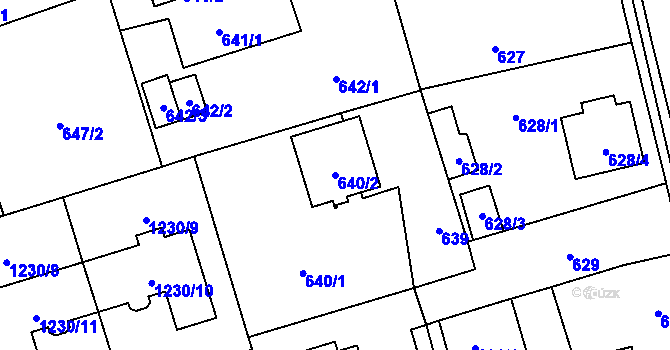 Parcela st. 640/2 v KÚ Líně, Katastrální mapa