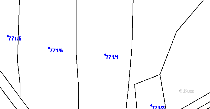 Parcela st. 771/1 v KÚ Líně, Katastrální mapa