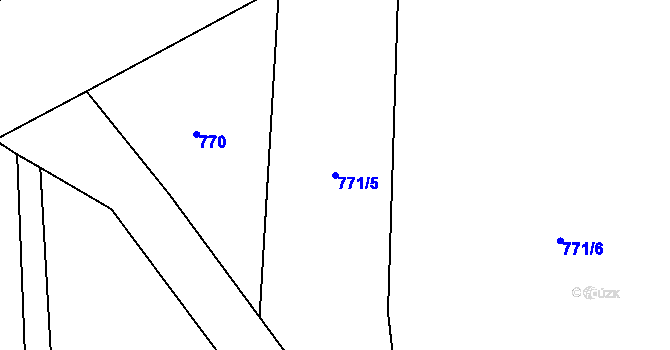 Parcela st. 771/5 v KÚ Líně, Katastrální mapa