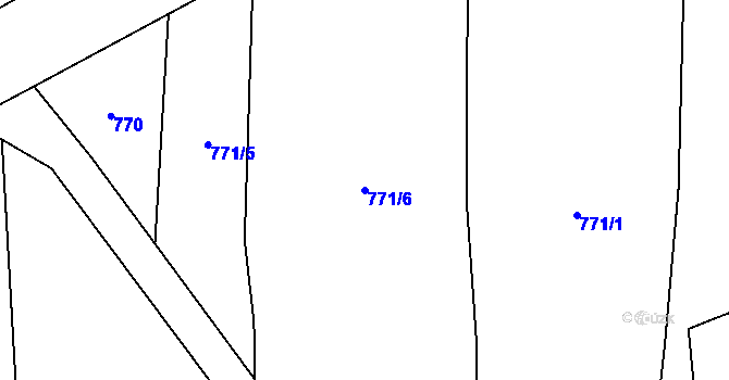 Parcela st. 771/6 v KÚ Líně, Katastrální mapa