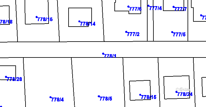 Parcela st. 778/1 v KÚ Líně, Katastrální mapa