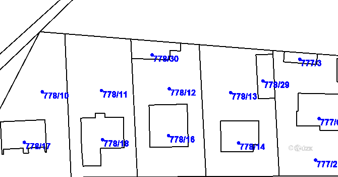 Parcela st. 778/12 v KÚ Líně, Katastrální mapa