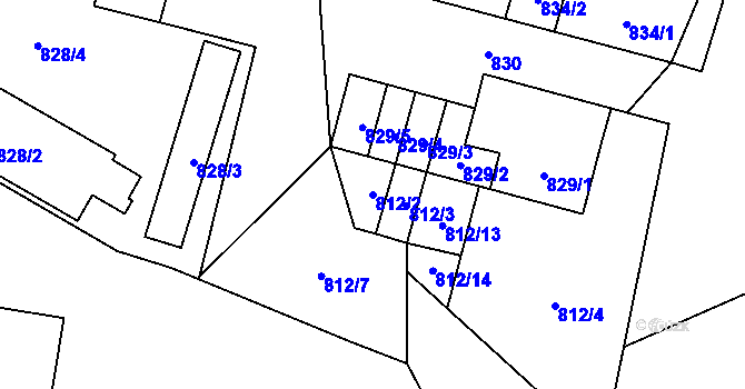 Parcela st. 812/2 v KÚ Líně, Katastrální mapa