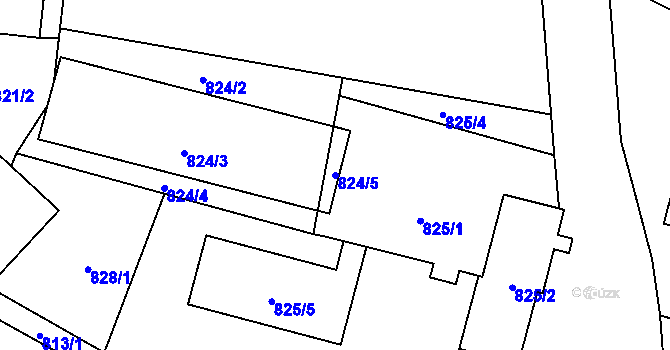 Parcela st. 824/5 v KÚ Líně, Katastrální mapa