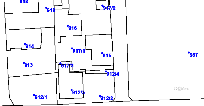 Parcela st. 915 v KÚ Líně, Katastrální mapa