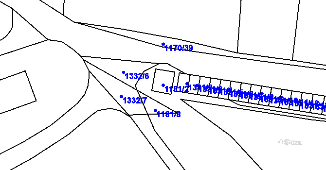 Parcela st. 1181/2 v KÚ Líně, Katastrální mapa