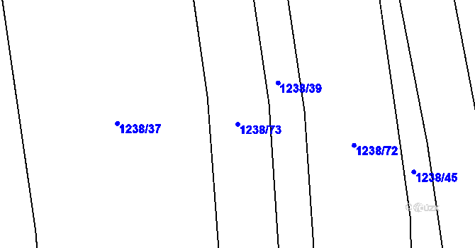 Parcela st. 1238/73 v KÚ Líně, Katastrální mapa