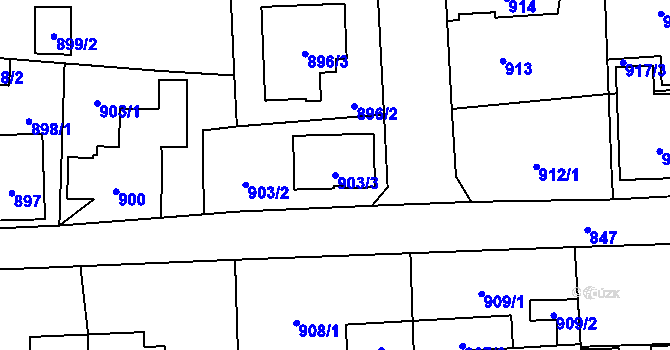 Parcela st. 903/3 v KÚ Líně, Katastrální mapa