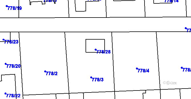 Parcela st. 778/28 v KÚ Líně, Katastrální mapa