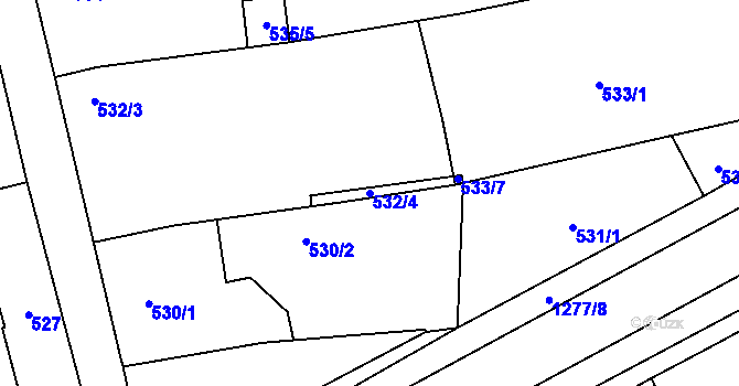 Parcela st. 532/4 v KÚ Líně, Katastrální mapa