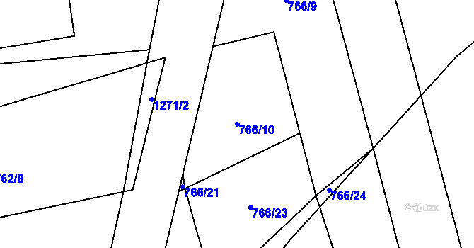Parcela st. 766/10 v KÚ Líně, Katastrální mapa