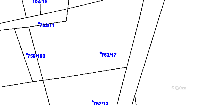 Parcela st. 762/17 v KÚ Líně, Katastrální mapa