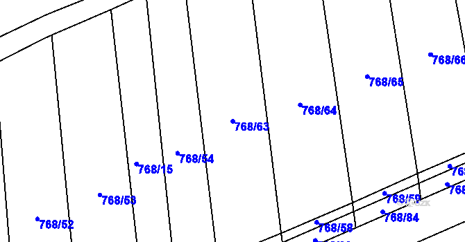 Parcela st. 768/63 v KÚ Líně, Katastrální mapa