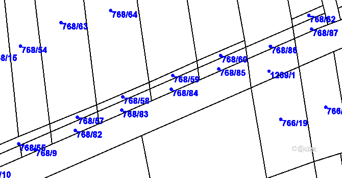Parcela st. 768/84 v KÚ Líně, Katastrální mapa
