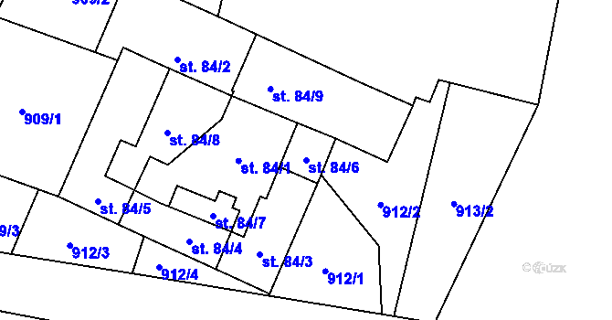 Parcela st. 84/6 v KÚ Linhartice, Katastrální mapa