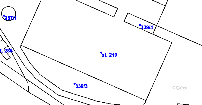 Parcela st. 219 v KÚ Linhartice, Katastrální mapa