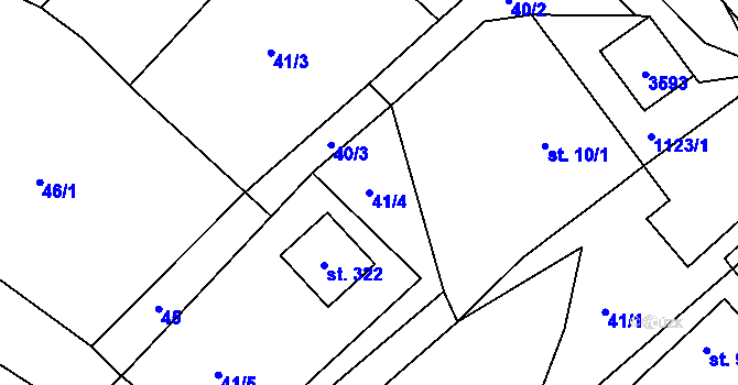 Parcela st. 41/4 v KÚ Linhartice, Katastrální mapa