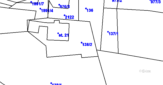 Parcela st. 138/2 v KÚ Linhartice, Katastrální mapa