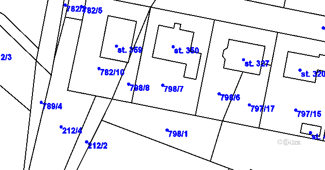 Parcela st. 798/7 v KÚ Linhartice, Katastrální mapa