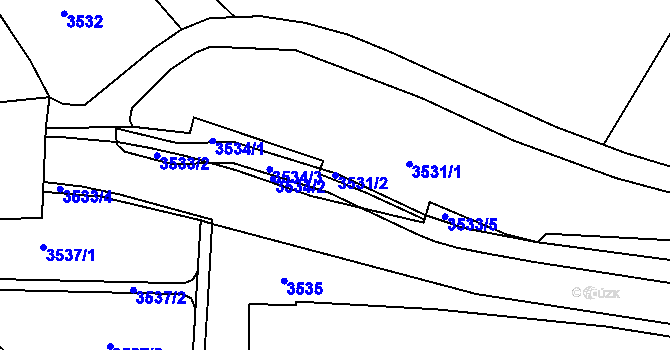 Parcela st. 3531/2 v KÚ Linhartice, Katastrální mapa