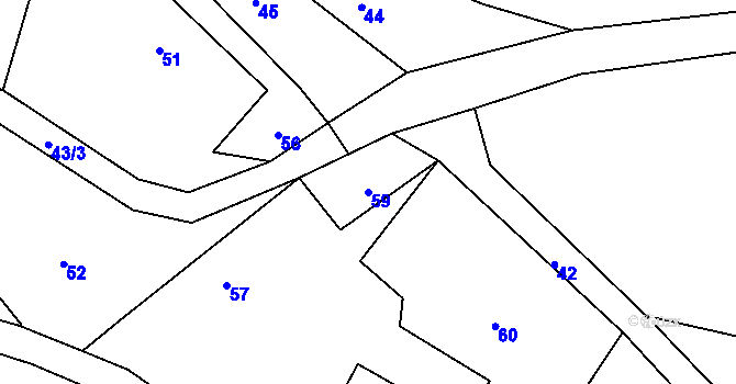 Parcela st. 59 v KÚ Linhartovy, Katastrální mapa