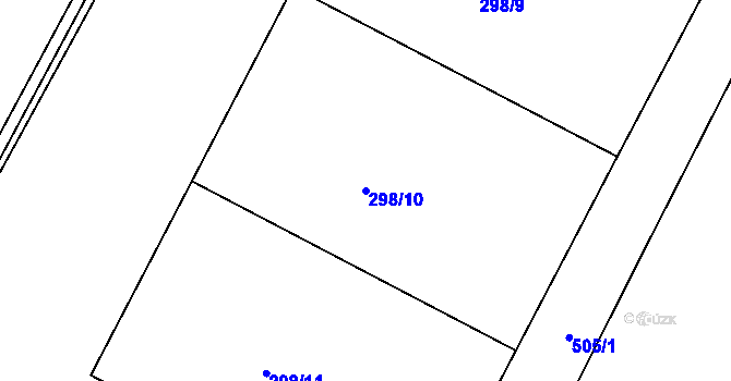 Parcela st. 298/10 v KÚ Líny, Katastrální mapa