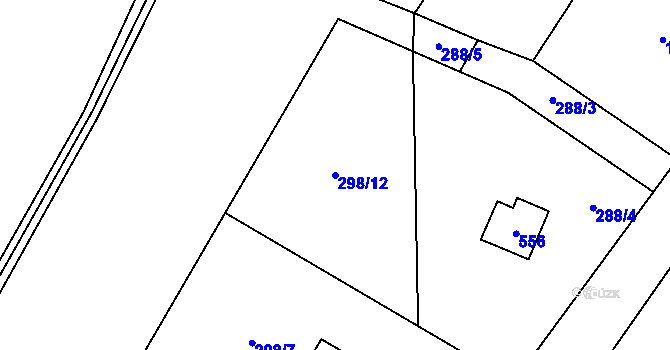 Parcela st. 298/12 v KÚ Líny, Katastrální mapa