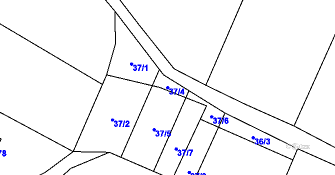 Parcela st. 37/4 v KÚ Líny, Katastrální mapa