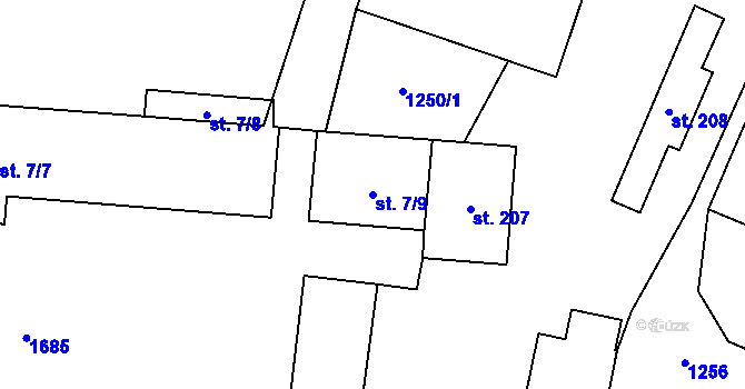 Parcela st. 7/9 v KÚ Lípa u Havlíčkova Brodu, Katastrální mapa