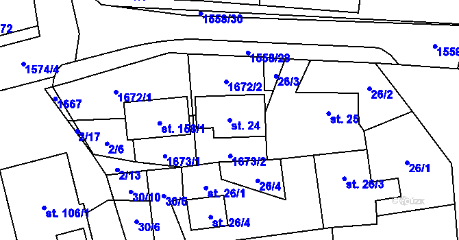 Parcela st. 24 v KÚ Lípa u Havlíčkova Brodu, Katastrální mapa