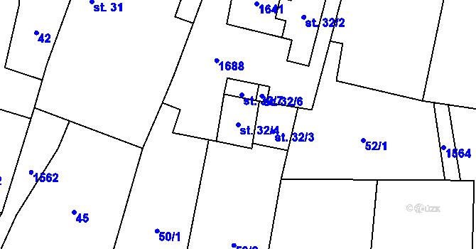 Parcela st. 32/4 v KÚ Lípa u Havlíčkova Brodu, Katastrální mapa