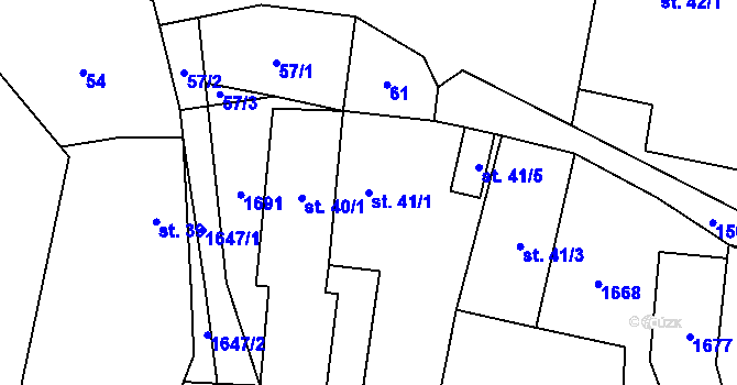 Parcela st. 41/1 v KÚ Lípa u Havlíčkova Brodu, Katastrální mapa