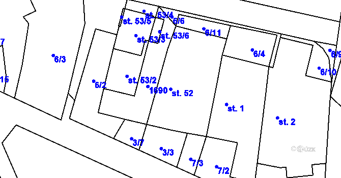 Parcela st. 52 v KÚ Lípa u Havlíčkova Brodu, Katastrální mapa