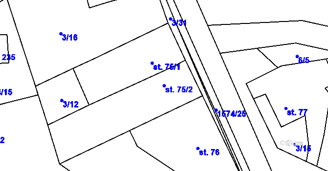 Parcela st. 75/2 v KÚ Lípa u Havlíčkova Brodu, Katastrální mapa