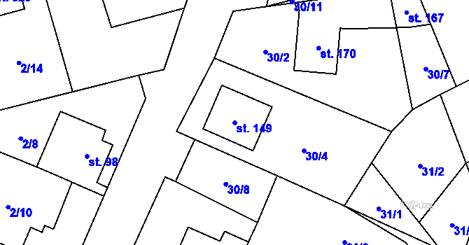 Parcela st. 149 v KÚ Lípa u Havlíčkova Brodu, Katastrální mapa