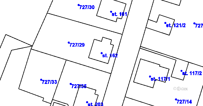 Parcela st. 162 v KÚ Lípa u Havlíčkova Brodu, Katastrální mapa