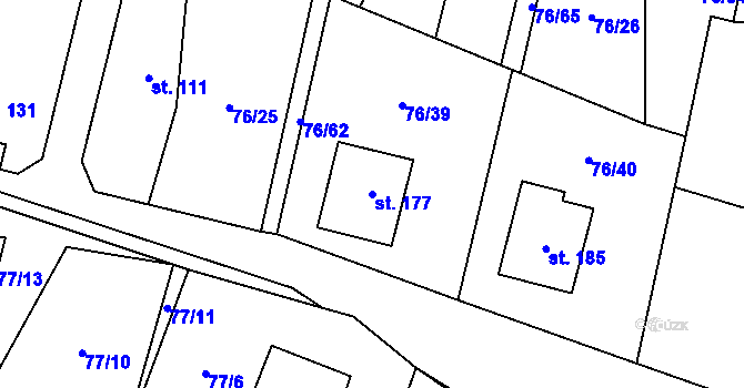 Parcela st. 177 v KÚ Lípa u Havlíčkova Brodu, Katastrální mapa