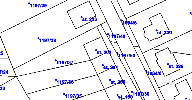 Parcela st. 202 v KÚ Lípa u Havlíčkova Brodu, Katastrální mapa