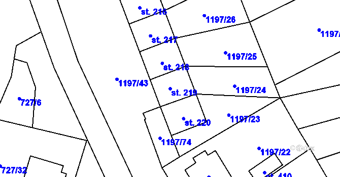 Parcela st. 219 v KÚ Lípa u Havlíčkova Brodu, Katastrální mapa