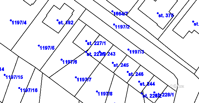 Parcela st. 243 v KÚ Lípa u Havlíčkova Brodu, Katastrální mapa