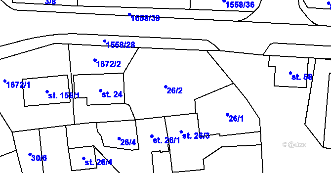 Parcela st. 26/2 v KÚ Lípa u Havlíčkova Brodu, Katastrální mapa