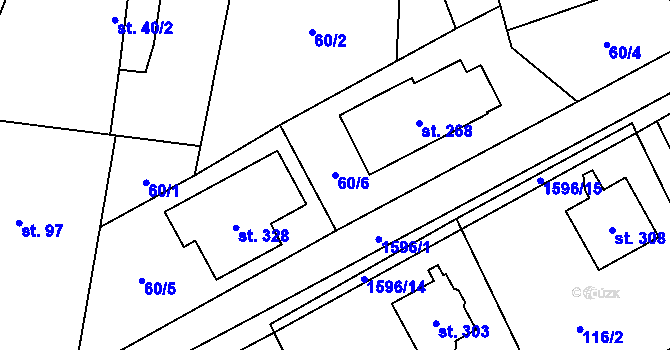 Parcela st. 60/6 v KÚ Lípa u Havlíčkova Brodu, Katastrální mapa