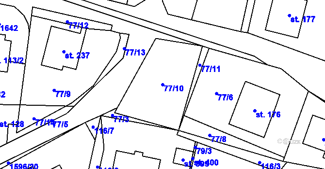 Parcela st. 77/10 v KÚ Lípa u Havlíčkova Brodu, Katastrální mapa