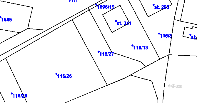 Parcela st. 116/27 v KÚ Lípa u Havlíčkova Brodu, Katastrální mapa