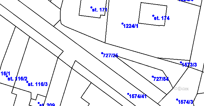 Parcela st. 727/25 v KÚ Lípa u Havlíčkova Brodu, Katastrální mapa