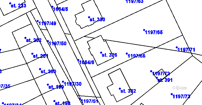 Parcela st. 326 v KÚ Lípa u Havlíčkova Brodu, Katastrální mapa
